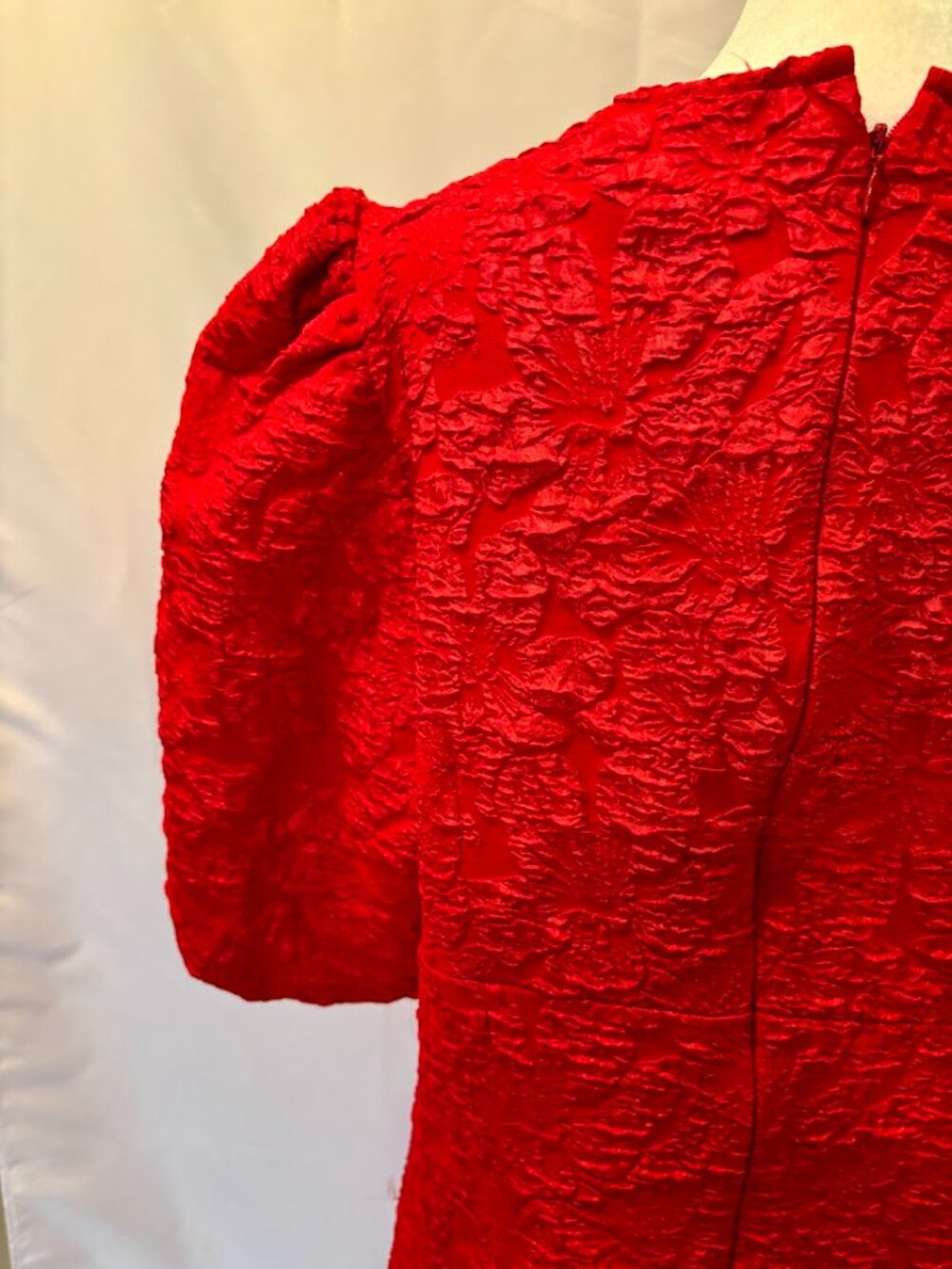 NWOT H&M Red Puff-Sleeved Dress - Size Large - Picture 16 of 16